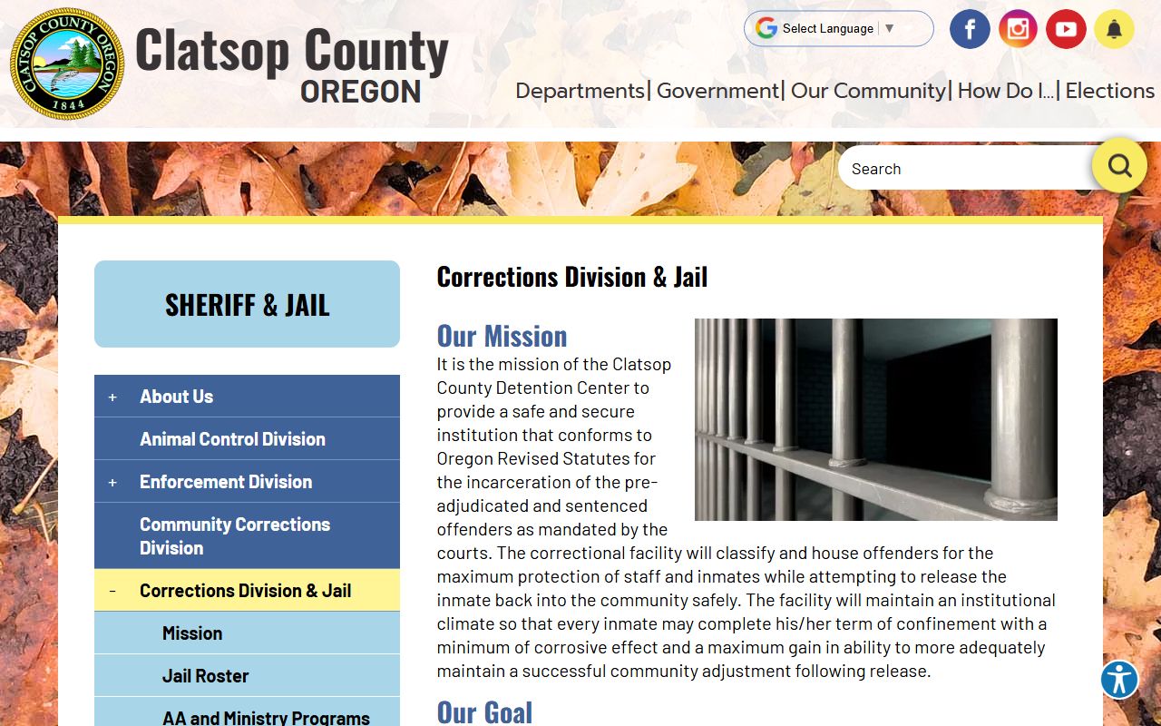 Clatsop County jail corrections 24 hour booking