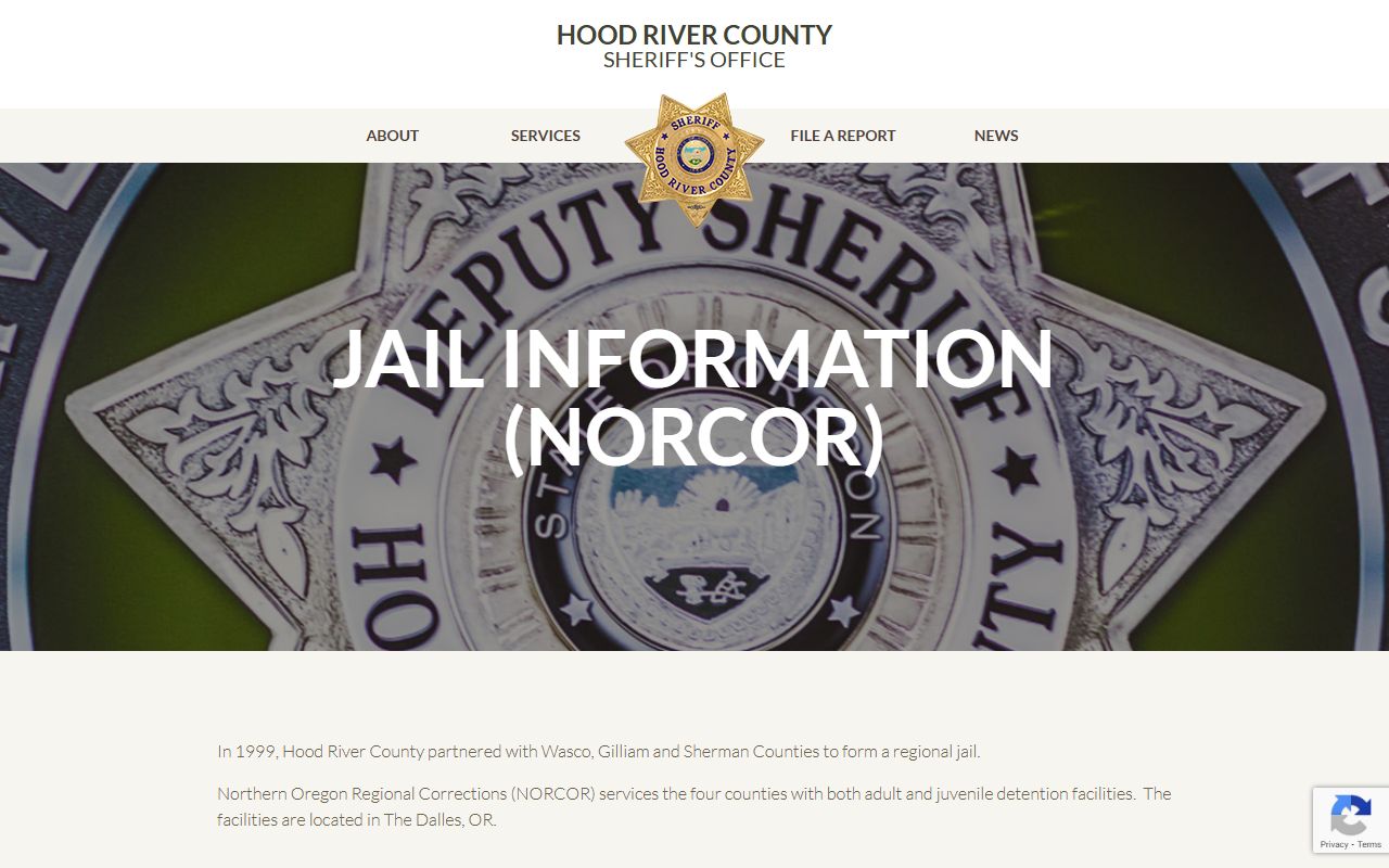 Hood River County jail information NORCOR 24 hour booking