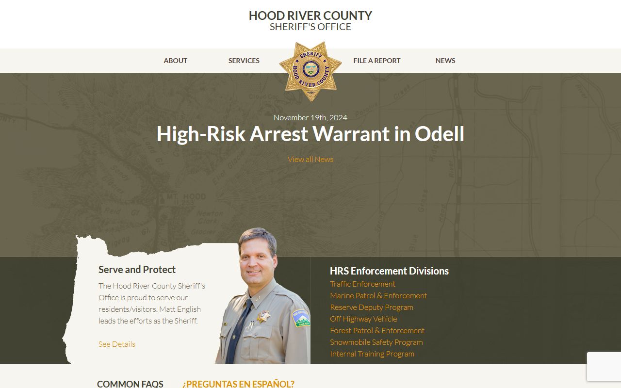 Hood River County Sheriff Office Hood River County 24 hour booking