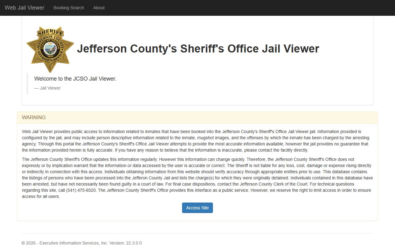 Jefferson County web jail viewer Jefferson County 24 hour booking