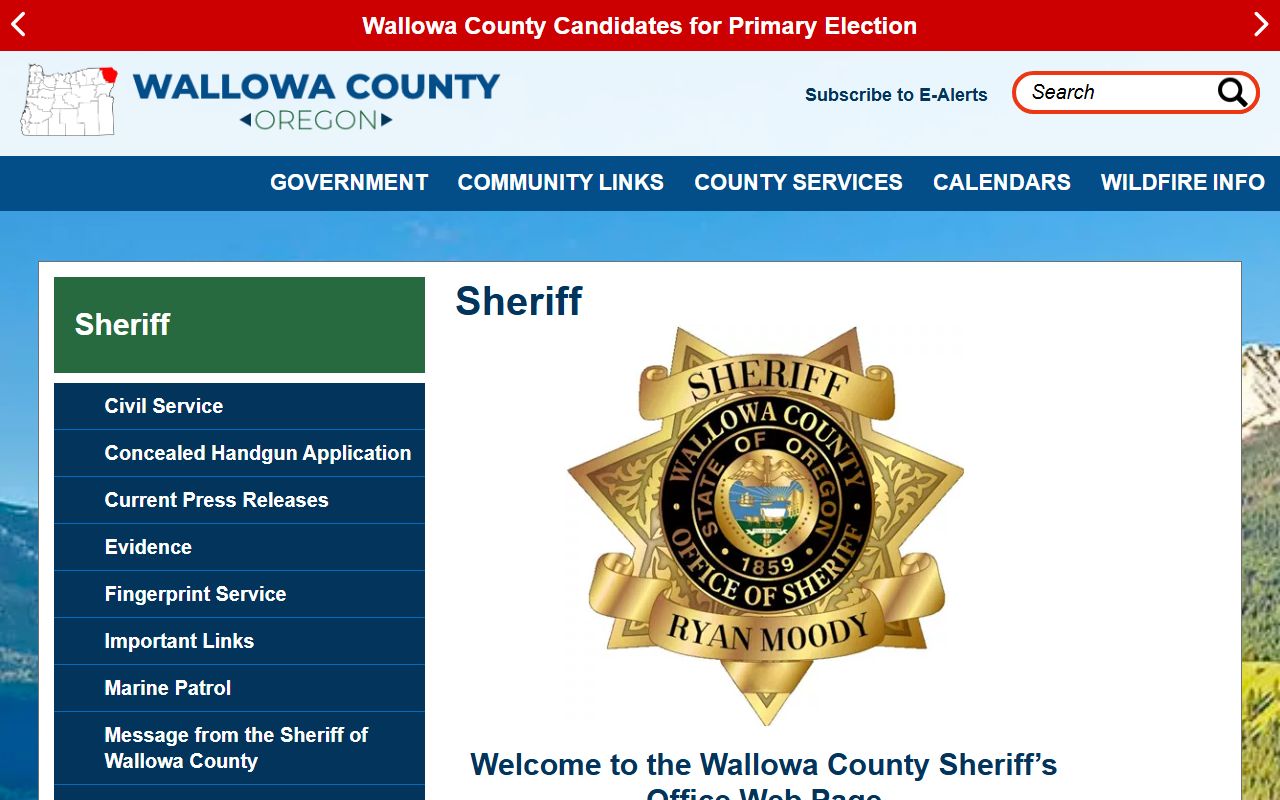 Wallowa County Sheriff Office 24 hour booking records