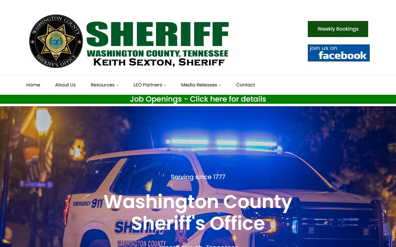 Washington County Sheriff Office 24 hour booking records