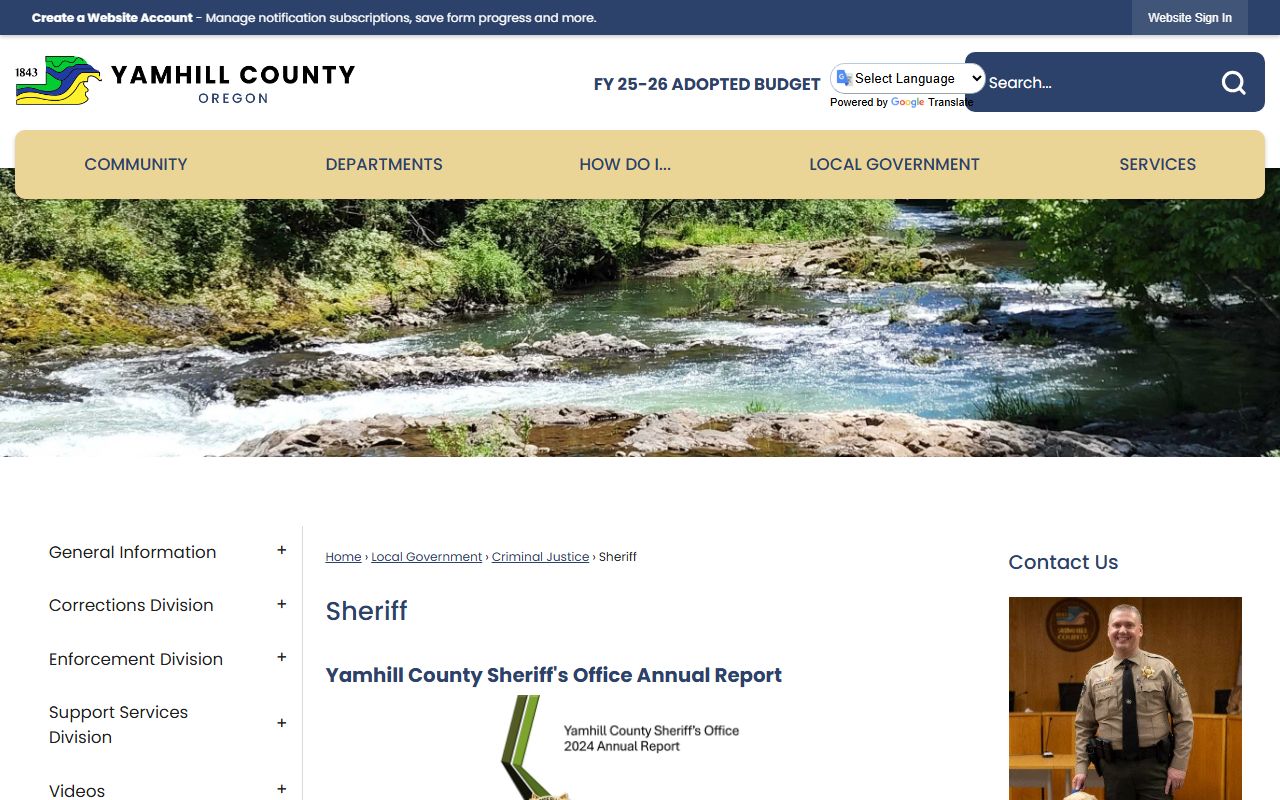 Yamhill County Sheriff Office 24 hour booking records