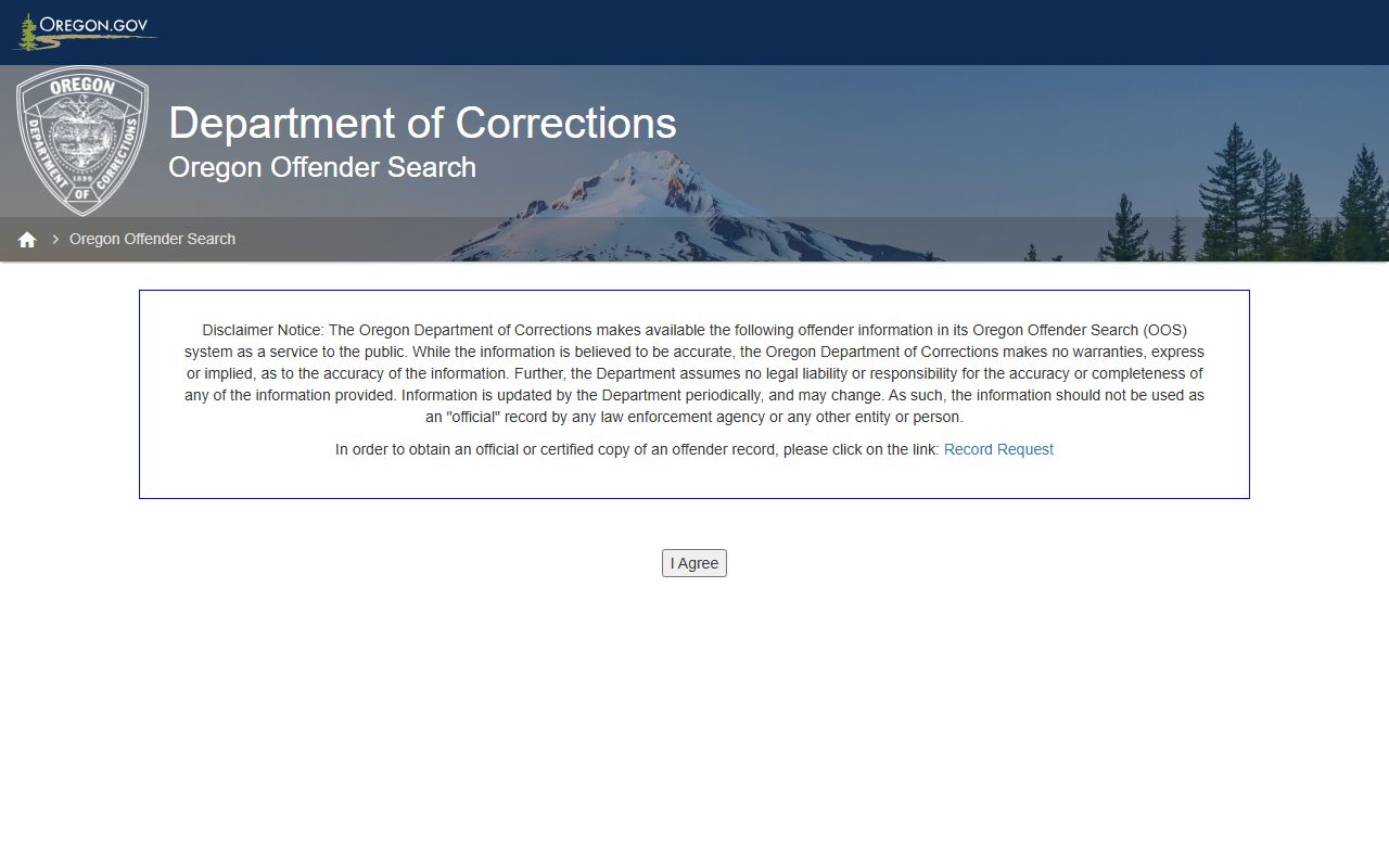 Oregon Department of Corrections 24 hour booking offender search